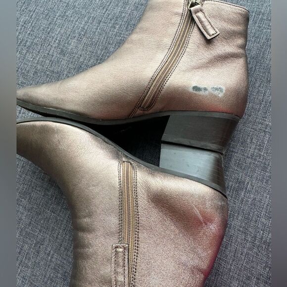 AQUATALIA Women’s Fuoco Weatherproof Leather Ankle Bootie Gold Size 37 - Picture 10 of 11